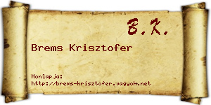 Brems Krisztofer névjegykártya